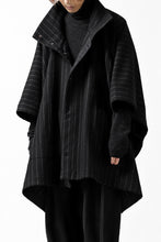 画像をギャラリービューアに読み込む, KLASICA MARGOT PONCHO COAT / WOOL FLANNEL (VINTAGE STRIPE)