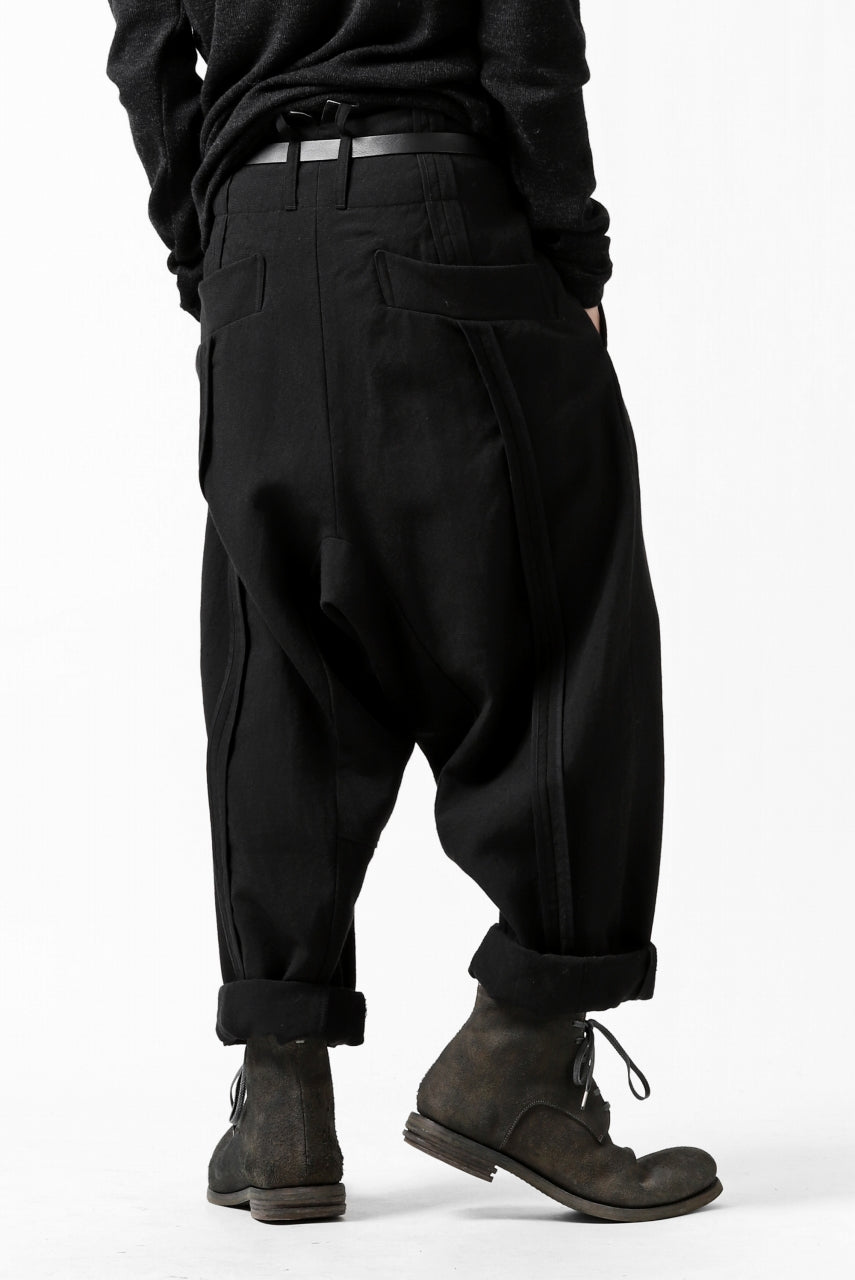 KLASICA SABRON WIDE TAPERED TROUSERS / MONOTONE HOUND TOOTH (BLACK