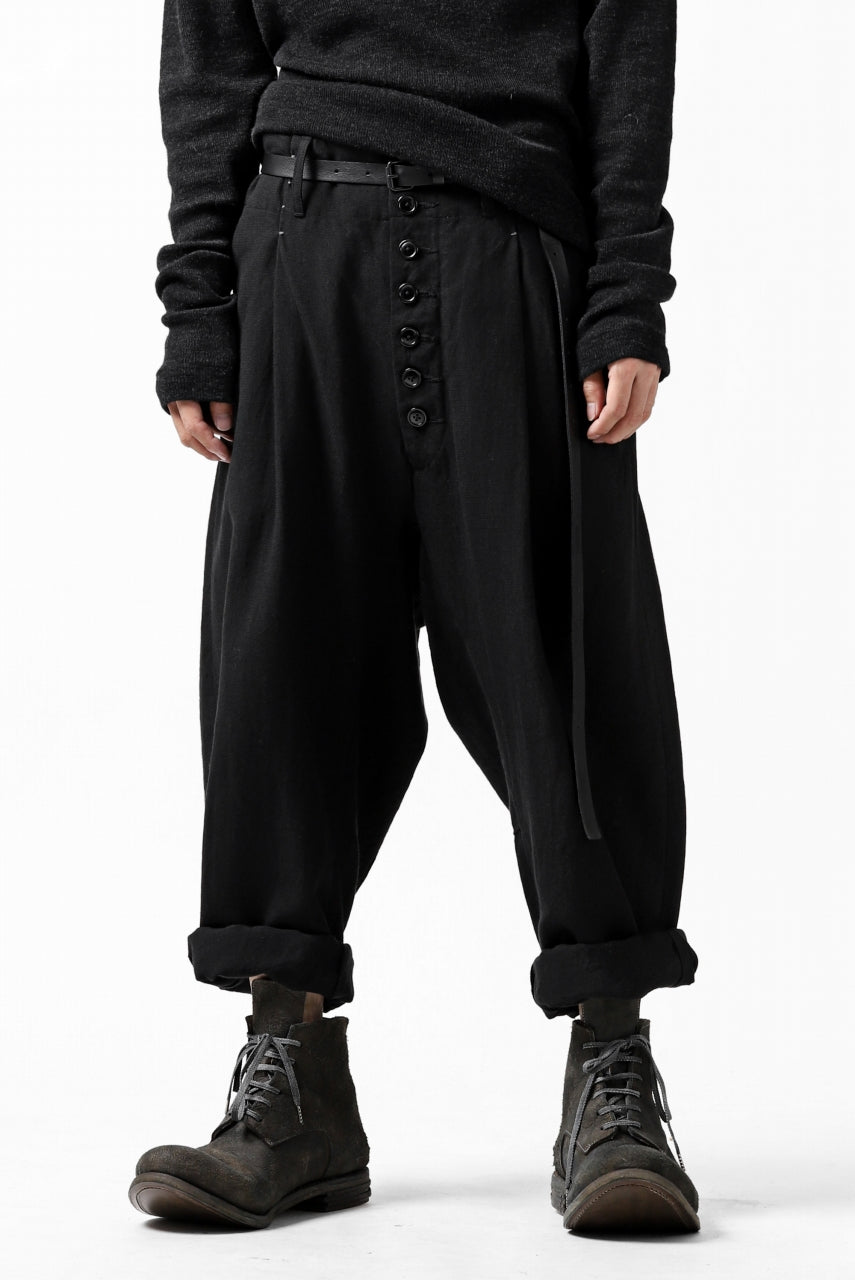 KLASICA SABRON WIDE TAPERED TROUSERS / MONOTONE HOUND TOOTH (BLACK)