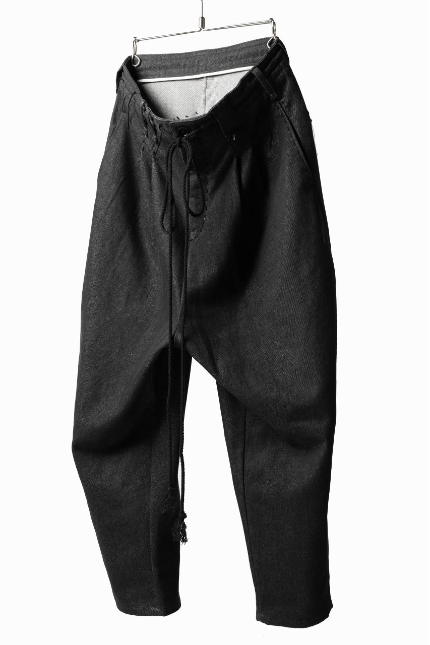 daska x LOOM exclucive wide tapered pants / organic denim washer (BLACK)