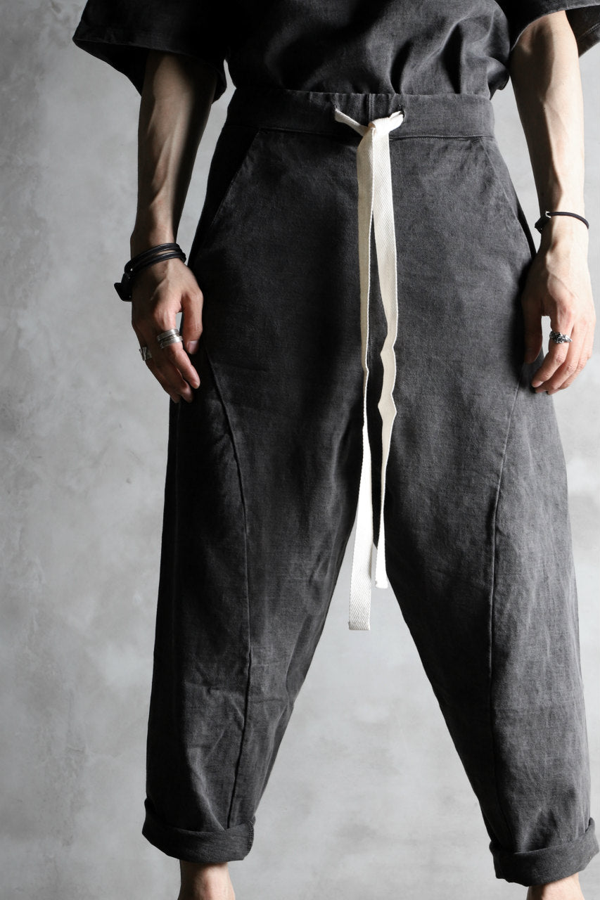 KLASICA DROP CROTCH CURVED PANTS / GARMENT PIGMENT DYED (PIGMENT GREY)