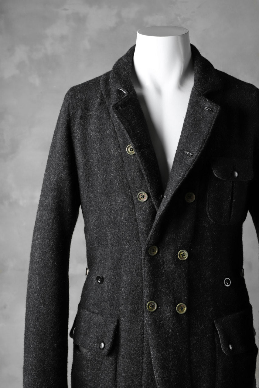 daska "BALLON"pilot jacket / reverse herringbone wool (BLACK)