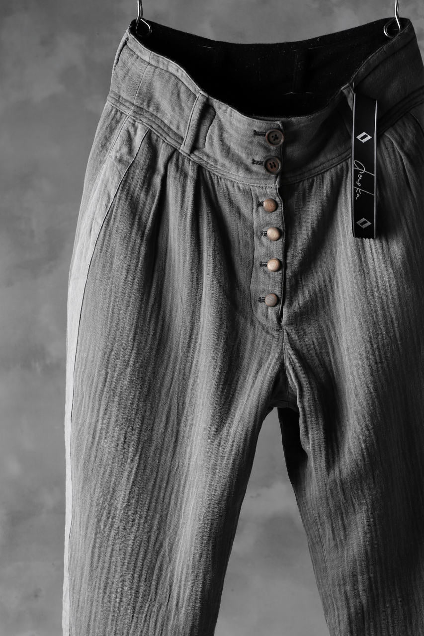 daska "d-11" double-face wide tapared pants / Nep wool+cotton (CHARCOAL BLACK)