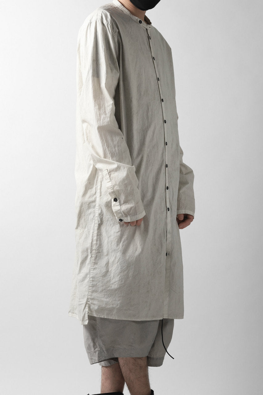 Load image into Gallery viewer, RUNDHOLZ DIP MINIMAL COLLAR LONG SHIRT / DYED C/CLOTH (MARBLE)