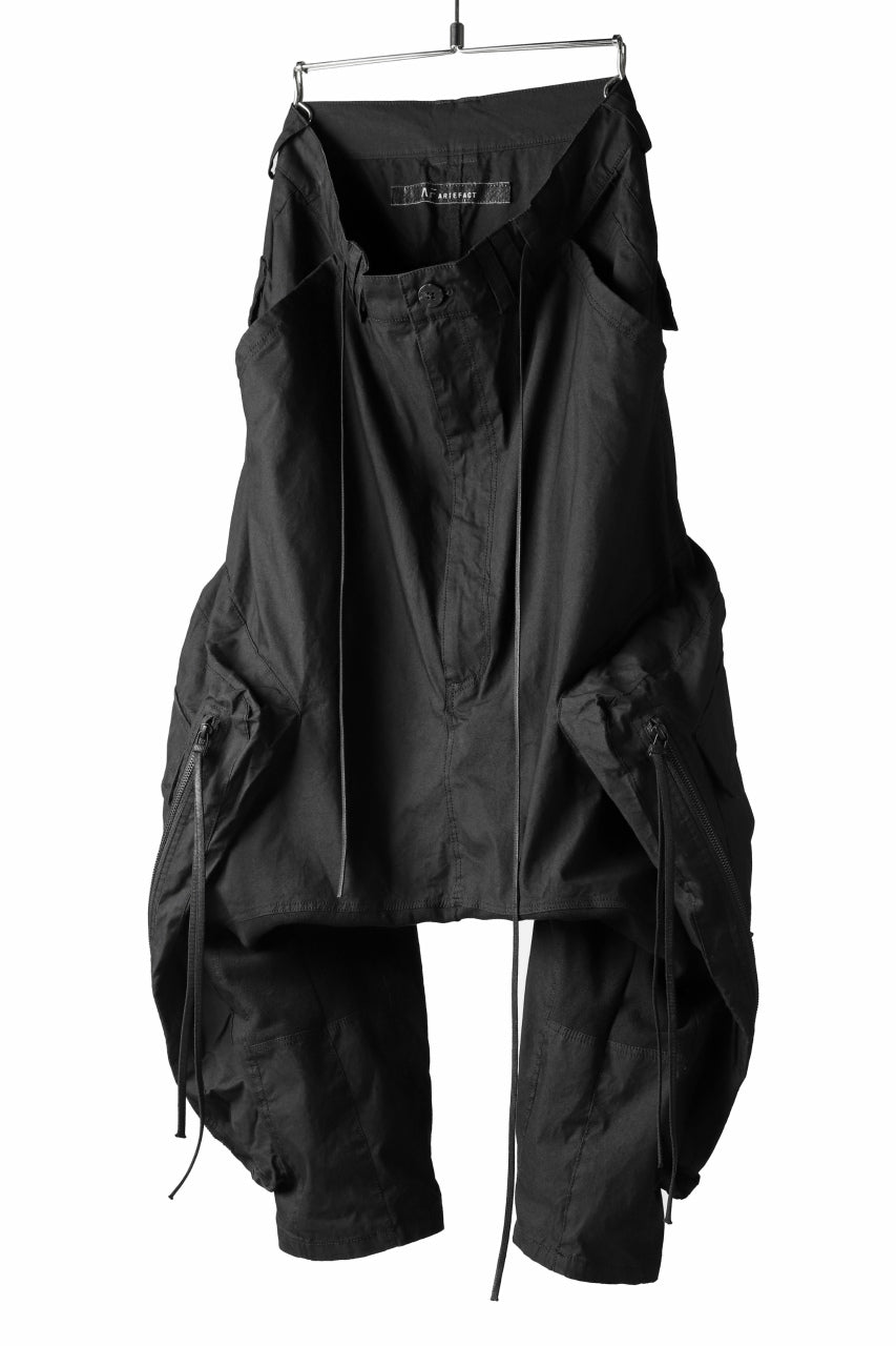 A.F ARTEFACT MILITARY SAROUEL WIDE PANTS / ZIP DOUBLE STRUCTURE (BLACK)