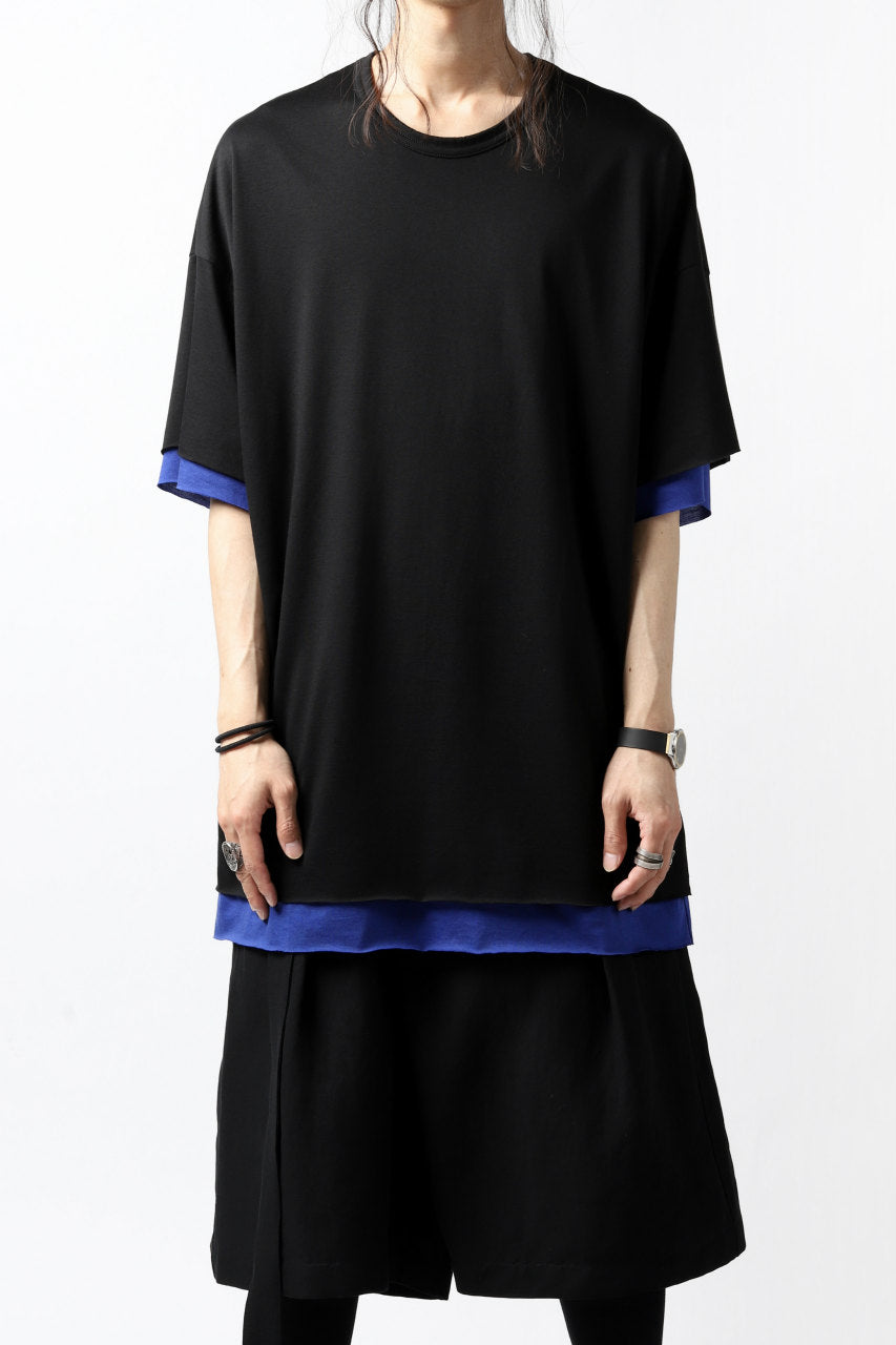 A.F ARTEFACT exclusive OVER SIZED LAYERED TEE (BLACK x NAVY)