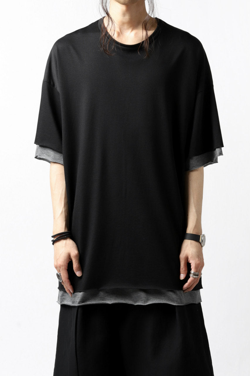 A.F ARTEFACT exclusive OVER SIZED LAYERED TEE (BLACK x GREY)