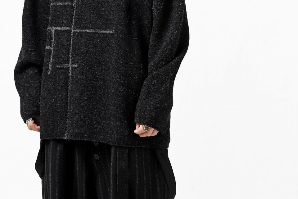 Load image into Gallery viewer, YUTA MATSUOKA knit sweater / shetland wool (black)