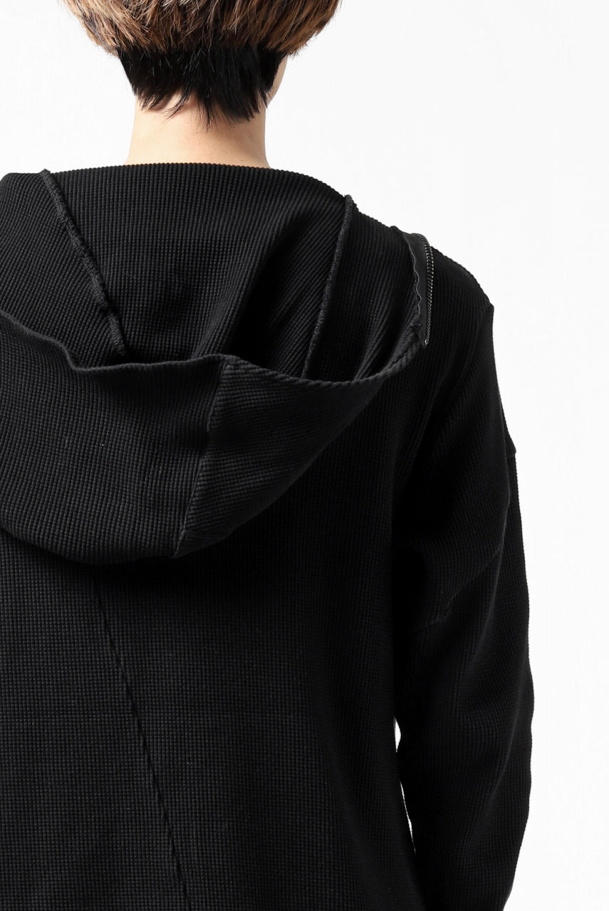 FIRST AID TO THE INJURED CURCULIO ZIP HOODIE / WAFFEL JERSEY (BLACK)