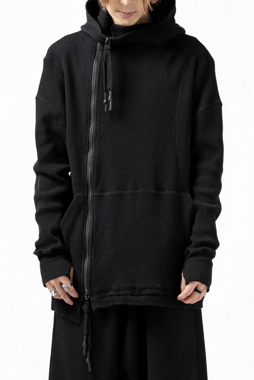 Load image into Gallery viewer, FIRST AID TO THE INJURED CURCULIO ZIP HOODIE / WAFFEL JERSEY (BLACK)