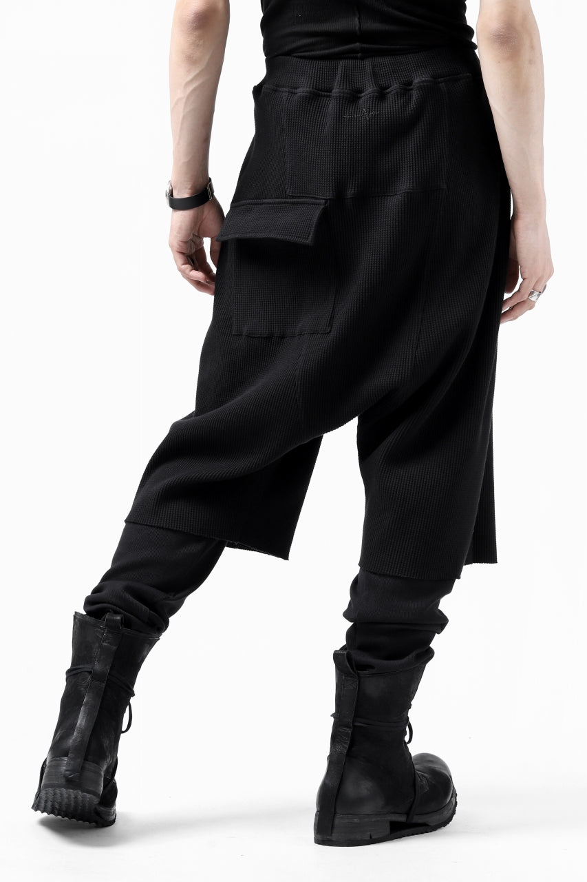 FIRST AID TO THE INJURED WURICH LAYERED PANT / WAFFEL + RIB JERSEY (BLACK)
