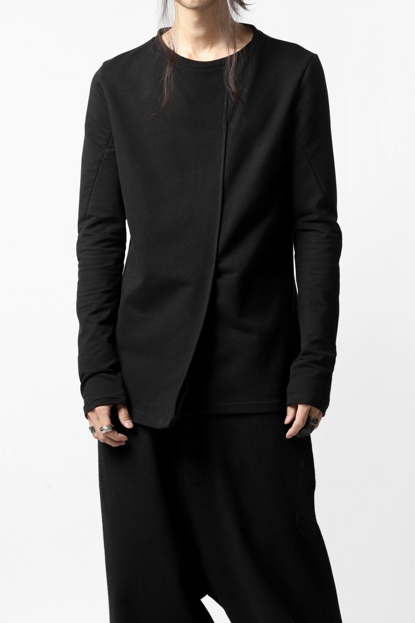 incarnation TUCK FRONT LONG SLEEVE JERSEY TOPS / ELASTIC F.TERRY (BLACK)