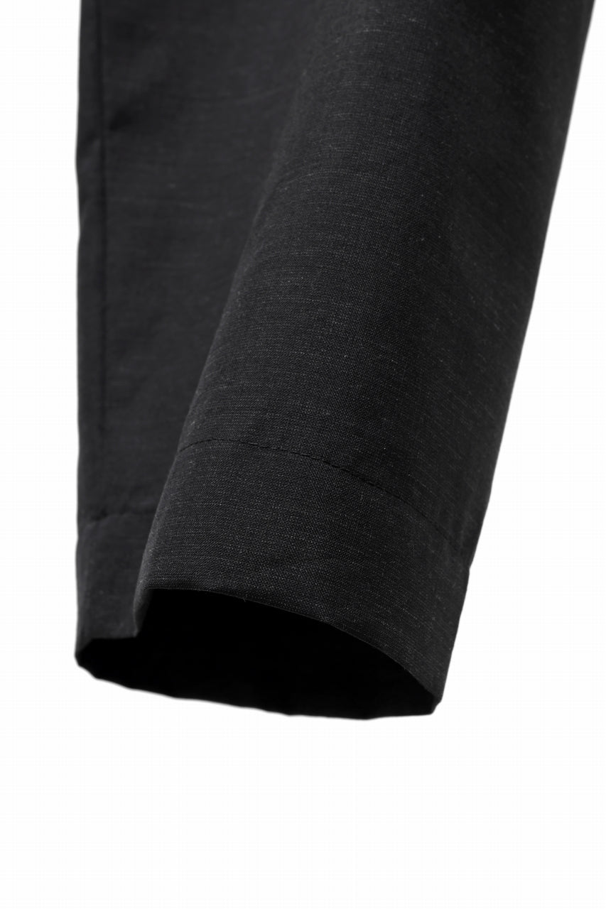 COLINA EASY TUCK PANTS / WASHABLE WOOL TROPICAL CLOTH (BLACK GREY)