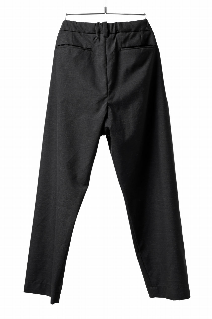 COLINA TUCK SLACKS / WASHABLE WOOL TROPICAL CLOTH (BLACK GREY)