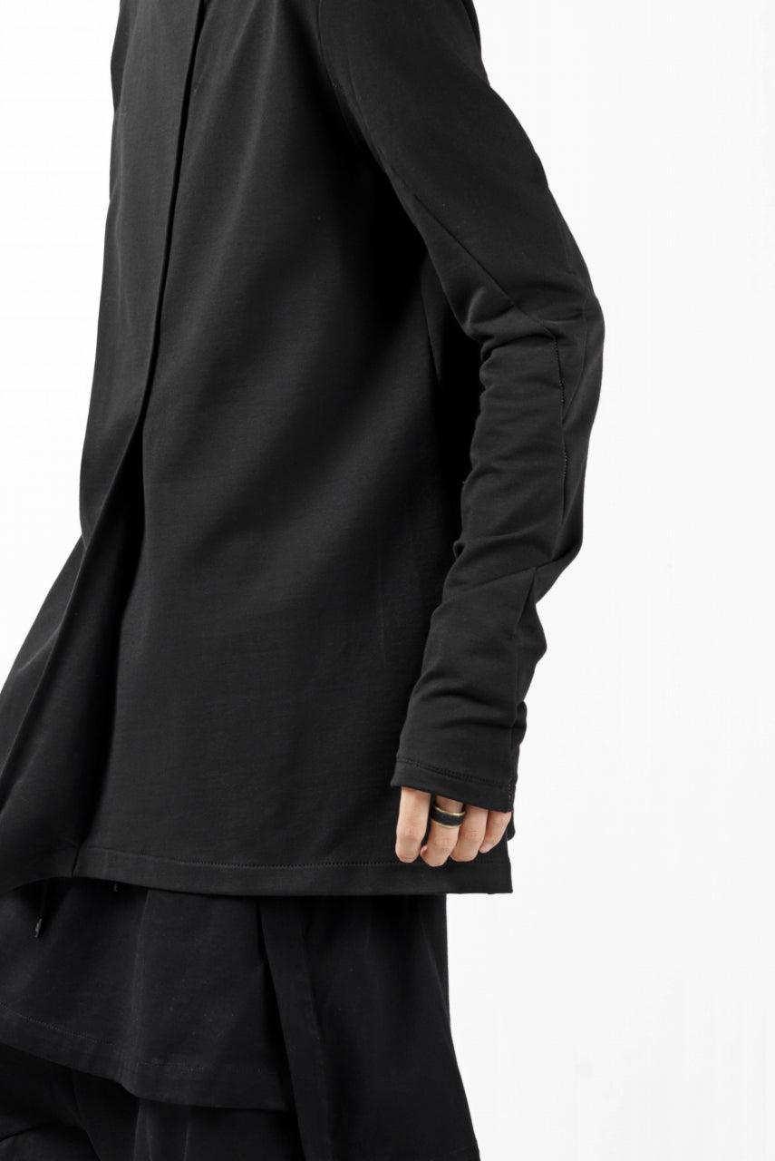 incarnation TUCK FRONT LONG SLEEVE TOPS / ELASTIC F.TERRY (BLACK)