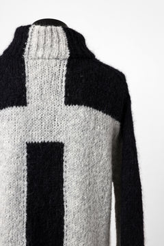 画像をギャラリービューアに読み込む, thomkrom HIGH COLLAR KNIT PULLOVER / ALPACA WOOL (LIGHT GREY x BLACK)