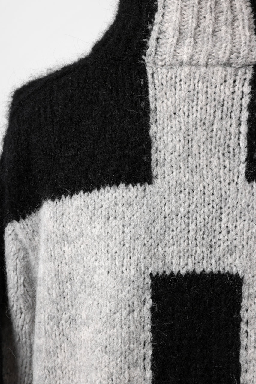 画像をギャラリービューアに読み込む, thomkrom HIGH COLLAR KNIT PULLOVER / ALPACA WOOL (LIGHT GREY x BLACK)