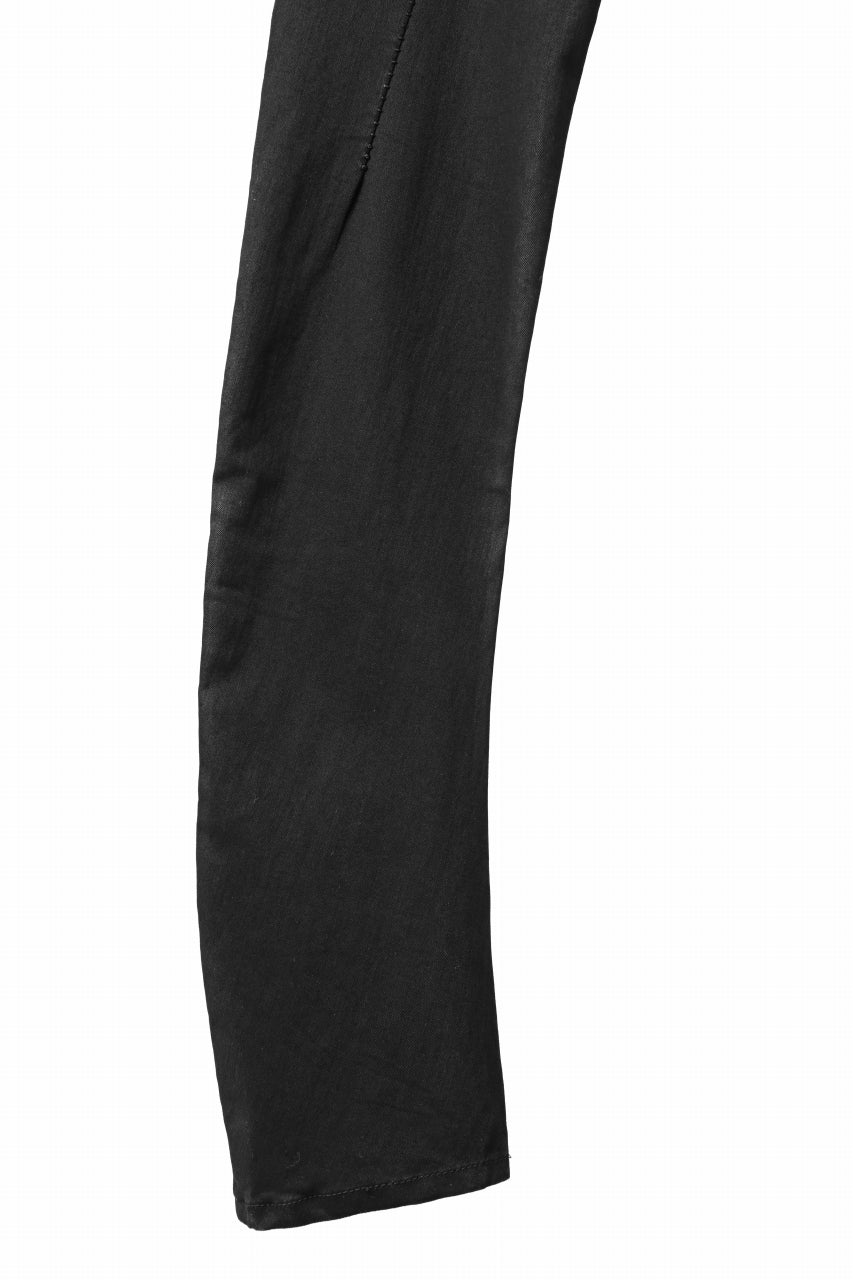 thomkrom SKINNY TROUSERS with CONTRAST SCAR STITCH / STRETCH DENIM (BLACK COATED)