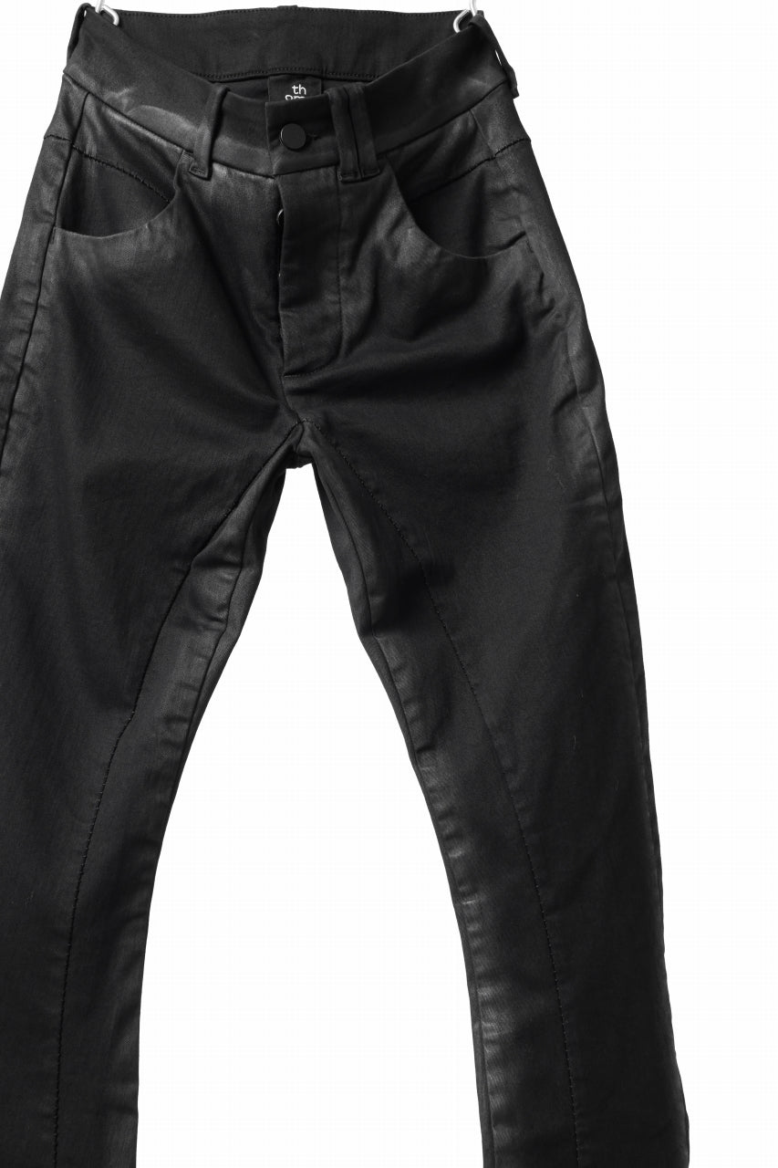 thomkrom SKINNY TROUSERS with CONTRAST SCAR STITCH / STRETCH DENIM (BLACK COATED)