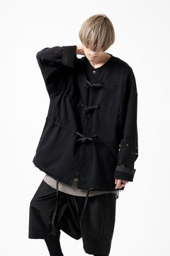 Load image into Gallery viewer, ALMOSTBLACK CHINA CODE SWEAT CARDIGAN (BLACK)