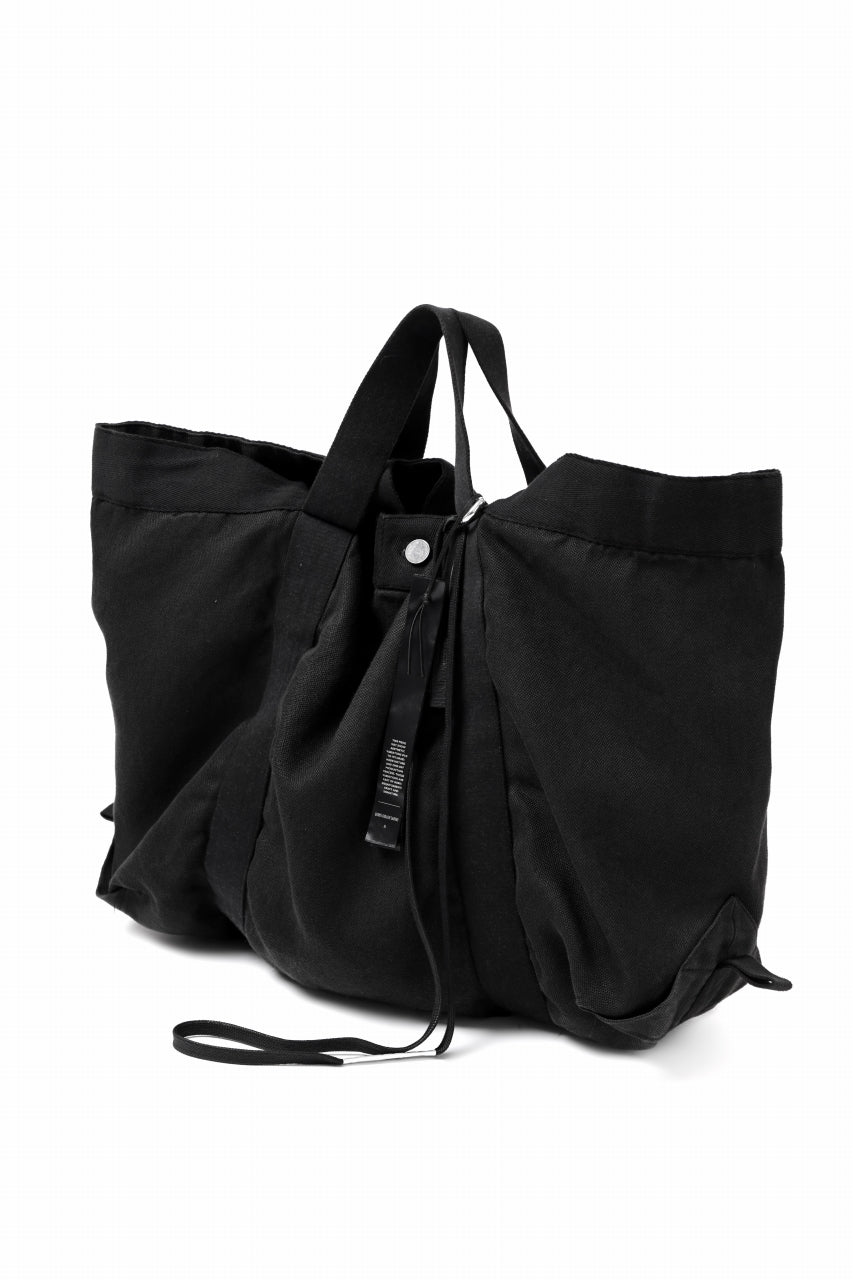 画像をギャラリービューアに読み込む, BORIS BIDJAN SABERI 2WAY TOTE BAG / OBJECT DYED RAMIE &quot;TOTE BAG 2-FBT10004&quot; (BLACK)