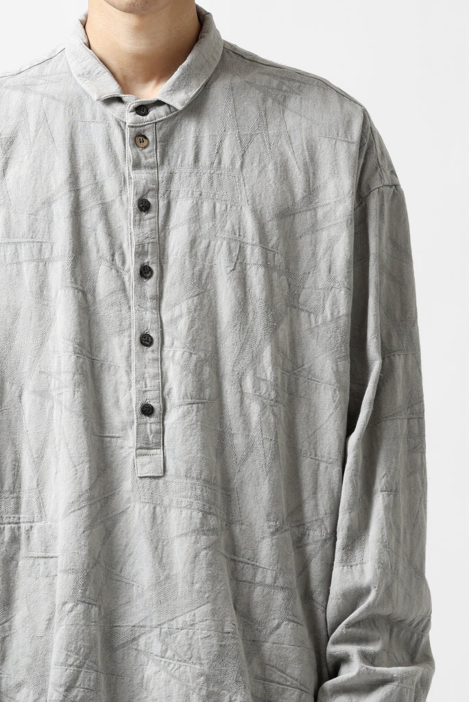 _vital relax sized half button-fly shirt (LIGHT GREY #A)