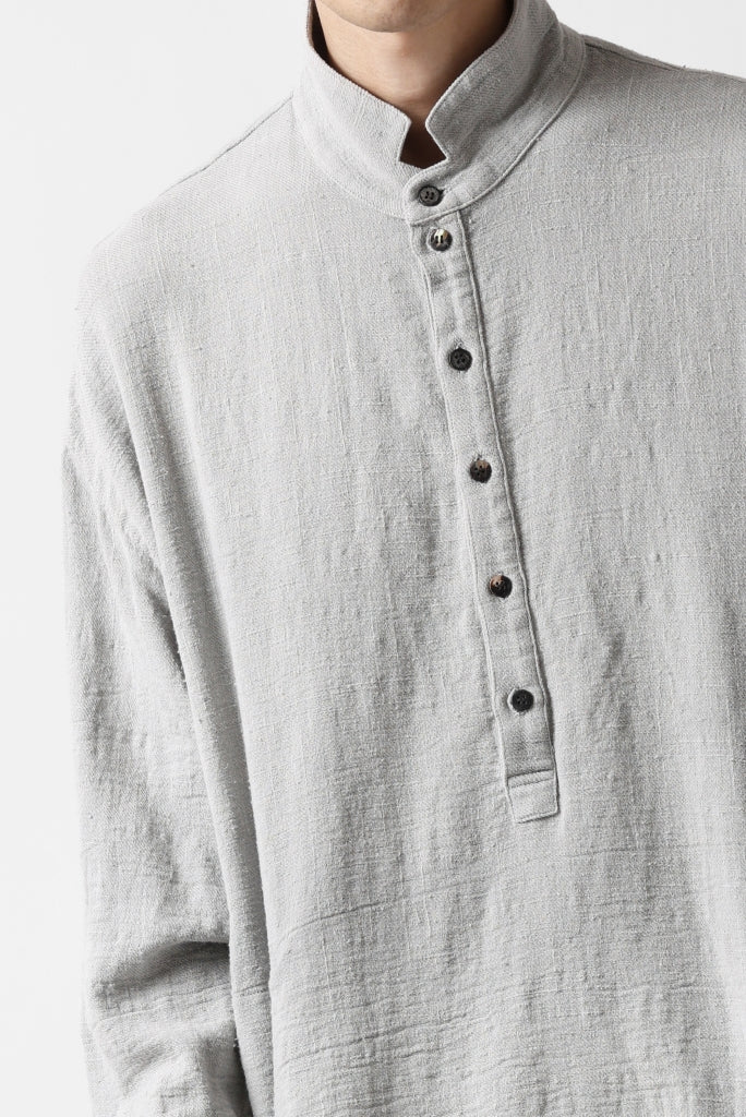 _vital relax sized half button-fly shirt (LIGHT GREY #B)