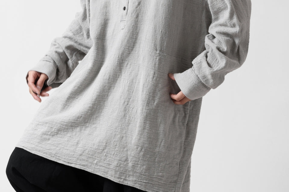 Load image into Gallery viewer, _vital relax sized half button-fly shirt (LIGHT GREY #B)