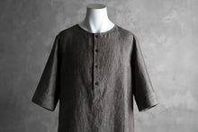 Load image into Gallery viewer, N/07 exclusive Henley Tunica Top [ Pure Linen Weave ] (BROWN)