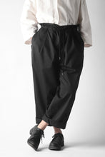 画像をギャラリービューアに読み込む, KAZUYUKI KUMAGAI High Waist Easy Wide Trousers / High Density Satin (BLACK)