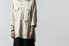 画像をギャラリービューアに読み込む, daska &quot;vincent&quot; painter-smock shirt / light linen (ECRU)