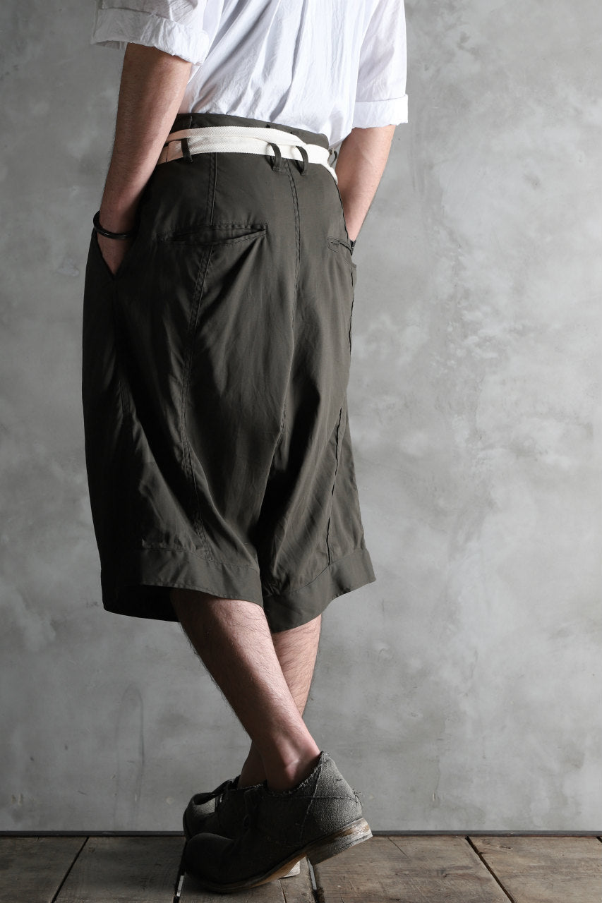 KLASICA GERALD-wv LOW CROTCH SHORTS / DOUBLE VOILE CLOTH (GARMENT WASHED) (OLIVE)