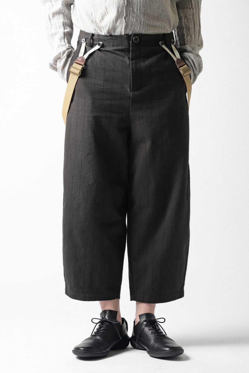Aleksandr Manamis Wide Cropped Pant wt. Suspender / Brown Stripe