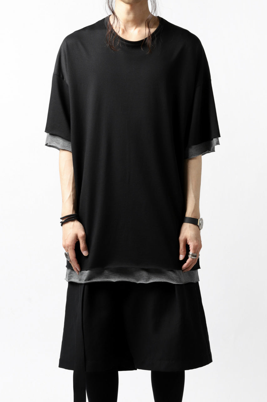 A.F ARTEFACT exclusive OVER SIZED LAYERED TEE (BLACK x GREY)