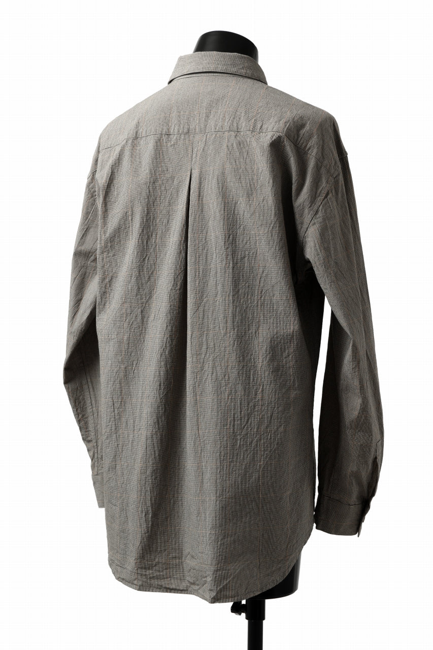 YUTA MATSUOKA exclusive plain shirt / organic cotton washer check (mustard)