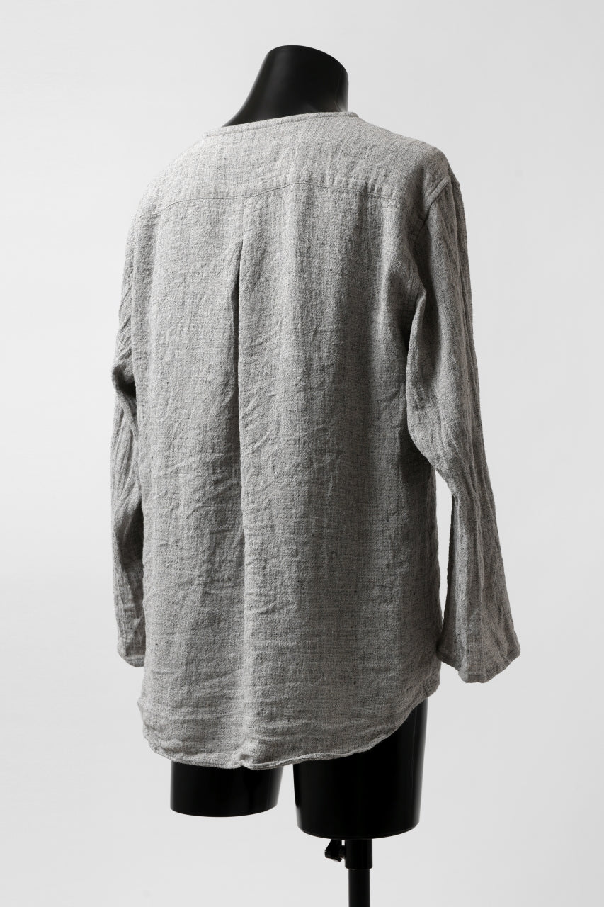 画像をギャラリービューアに読み込む, YUTA MATSUOKA round neck shirt / dead stock slab linen (light grey)