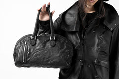 画像をギャラリービューアに読み込む, ISAMU KATAYAMA BACKLASH GYM BAG / Italy Shoulder + Steer OBJECT DYED (BLACK)