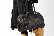 画像をギャラリービューアに読み込む, ISAMU KATAYAMA BACKLASH GYM BAG / Italy Shoulder + Steer OBJECT DYED (BLACK)