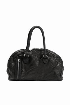 画像をギャラリービューアに読み込む, ISAMU KATAYAMA BACKLASH GYM BAG / Italy Shoulder + Steer OBJECT DYED (BLACK)