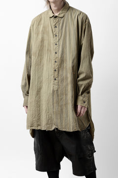 画像をギャラリービューアに読み込む, KLASICA REGULAR COLLAR OVER SIZED SHIRT / GARMENT NATURAL DYED (MULTI MIX STRIPES)