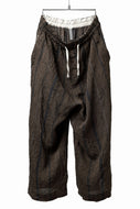 YUTA MATSUOKA buggy trousers / natural wrinkles linen (dark brown stripe)