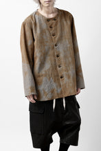 画像をギャラリービューアに読み込む, YUTA MATSUOKA exclusive round neck shirt / mottled dyeing dead stock woven (gingham check)