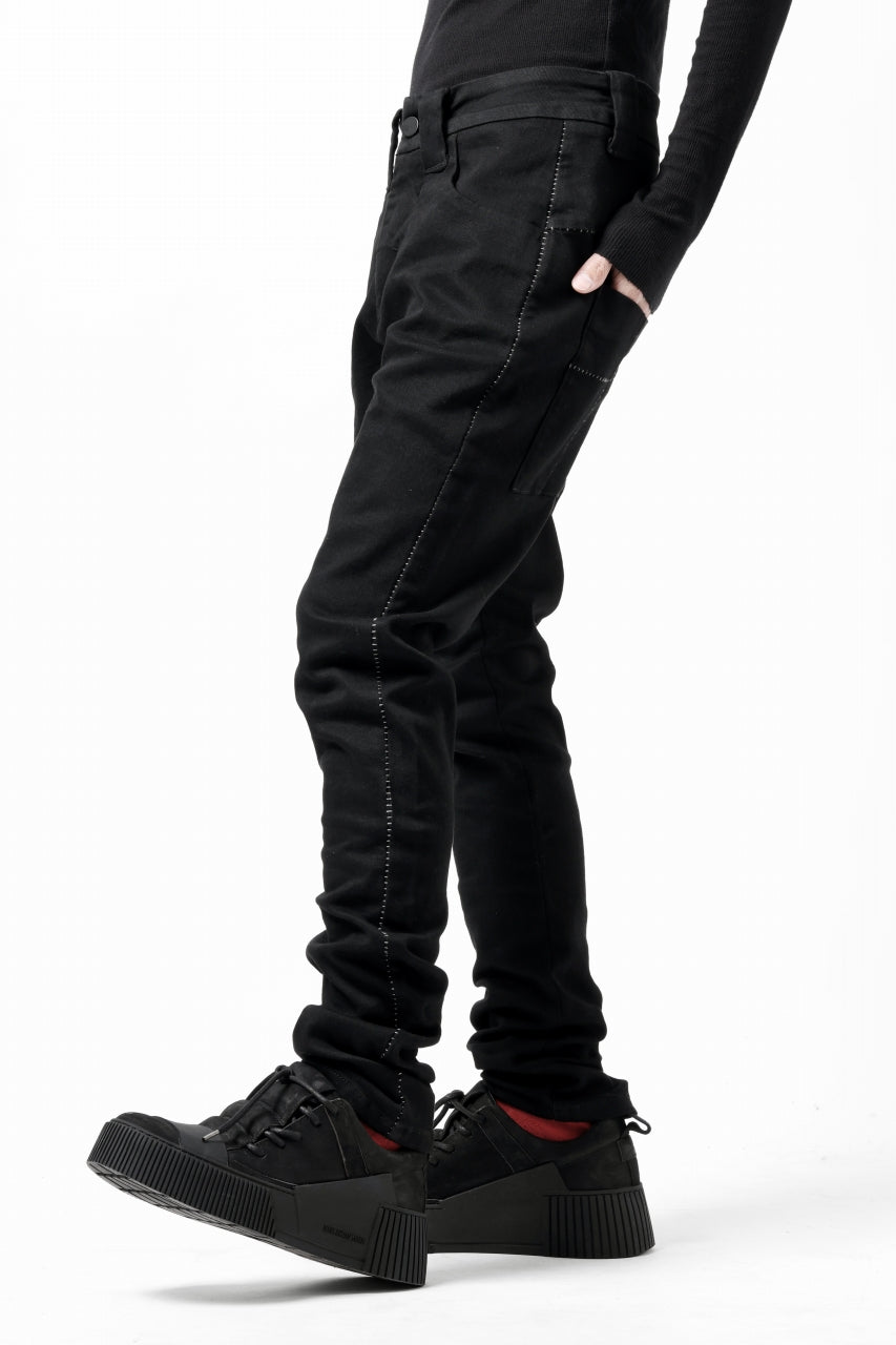 thom/krom SCAR-STITICHING DENIM PANTS / ONEWASH (BLACK)