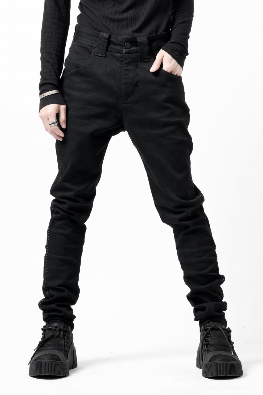 thom/krom SCAR-STITICHING DENIM PANTS / ONEWASH (BLACK)