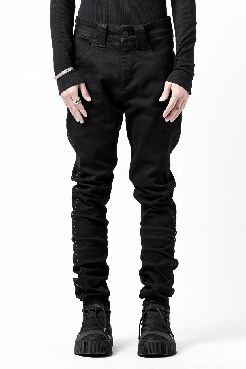 thom/krom SCAR-STITICHING DENIM PANTS / ONEWASH (BLACK)