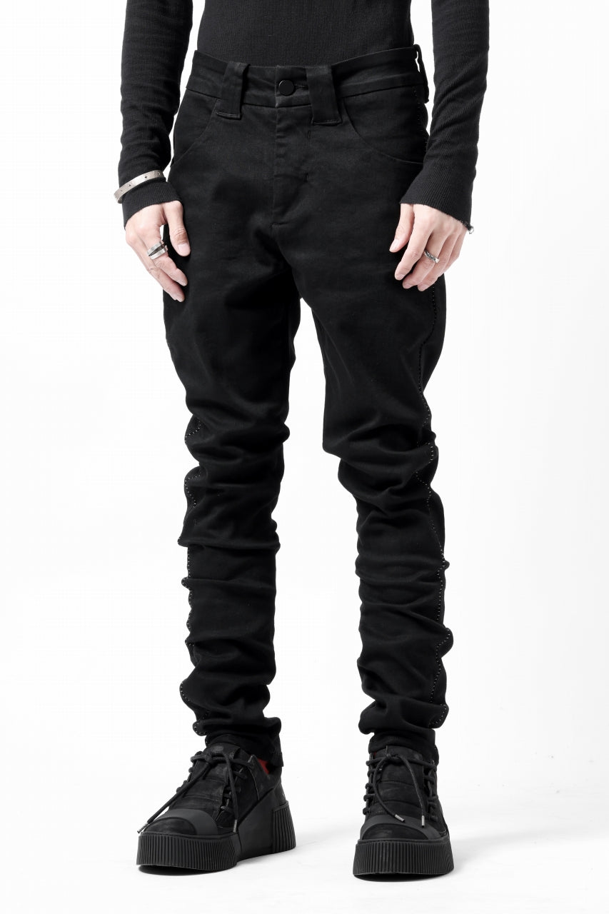 thom/krom SCAR-STITICHING DENIM PANTS / ONEWASH (BLACK)