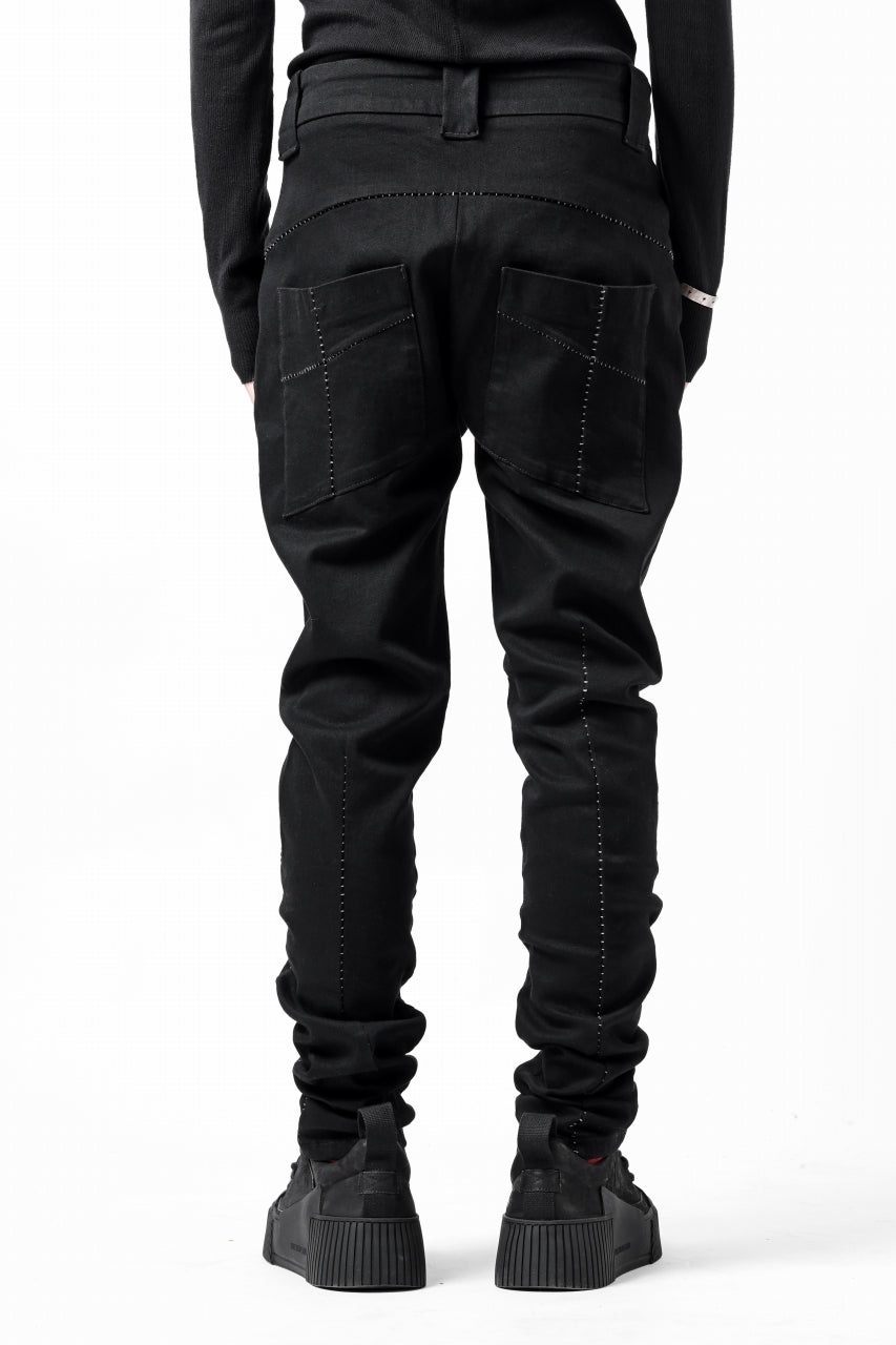 thom/krom SCAR-STITICHING DENIM PANTS / ONEWASH (BLACK)