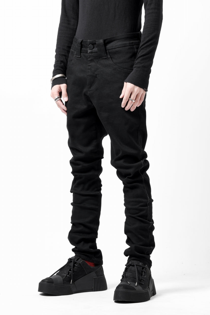 thom/krom SCAR-STITICHING DENIM PANTS / ONEWASH (BLACK)