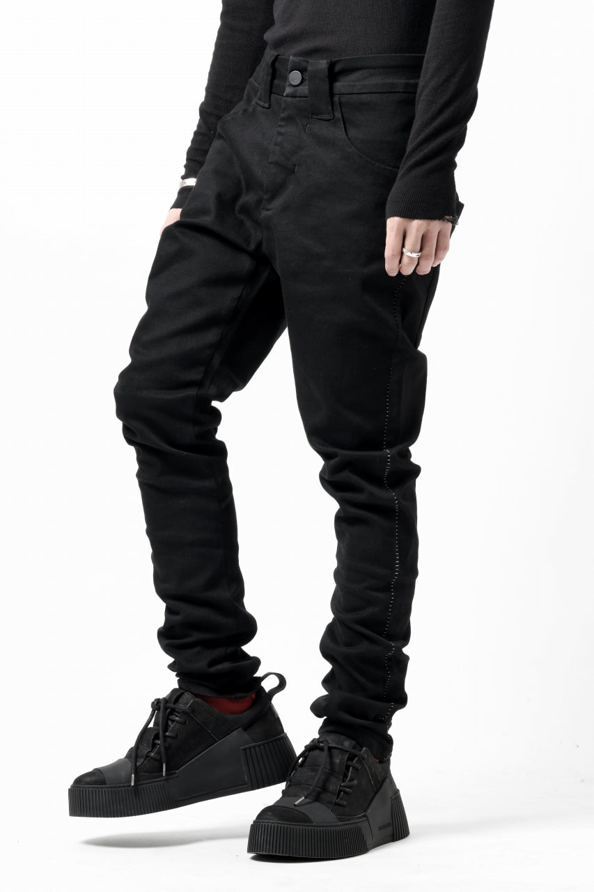 thom/krom SCAR-STITICHING DENIM PANTS / ONEWASH (BLACK)