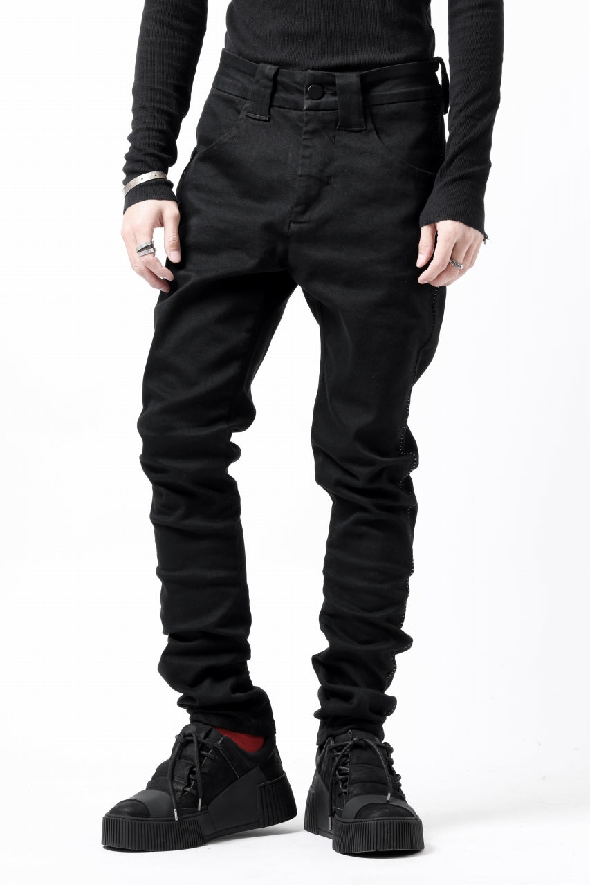 thom/krom SCAR-STITICHING DENIM PANTS / ONEWASH (BLACK)